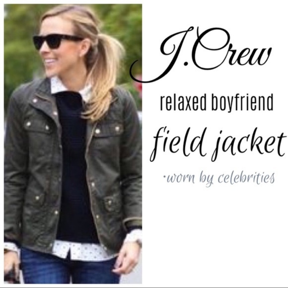 J. Crew Relaxed Boyfriend Field Jacket Green S